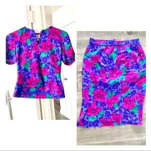 Vintage Silk Floral Set